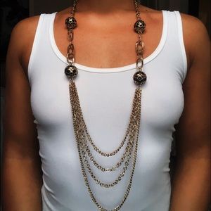 Gold and Black Necklace
